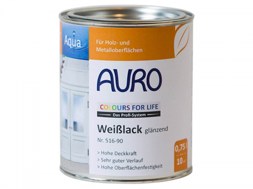 AURO COLOURS FOR LIFE Weißlack, glänzend Nr. 516-90