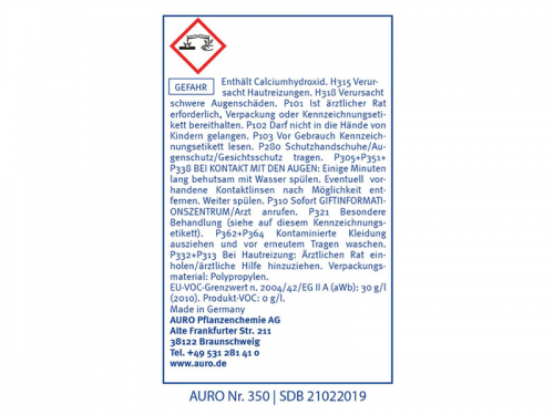 Auro Kalk-Buntfarbe Nr. 350-55 - 0,25 Liter - Lichtblau